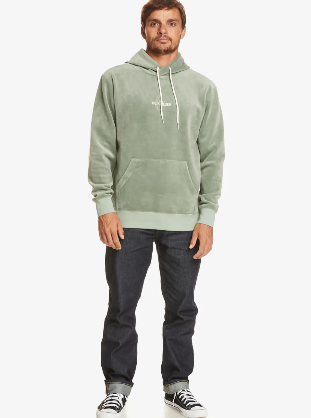 Fashion Quiksilver Cord Hoodie Iceberg Green