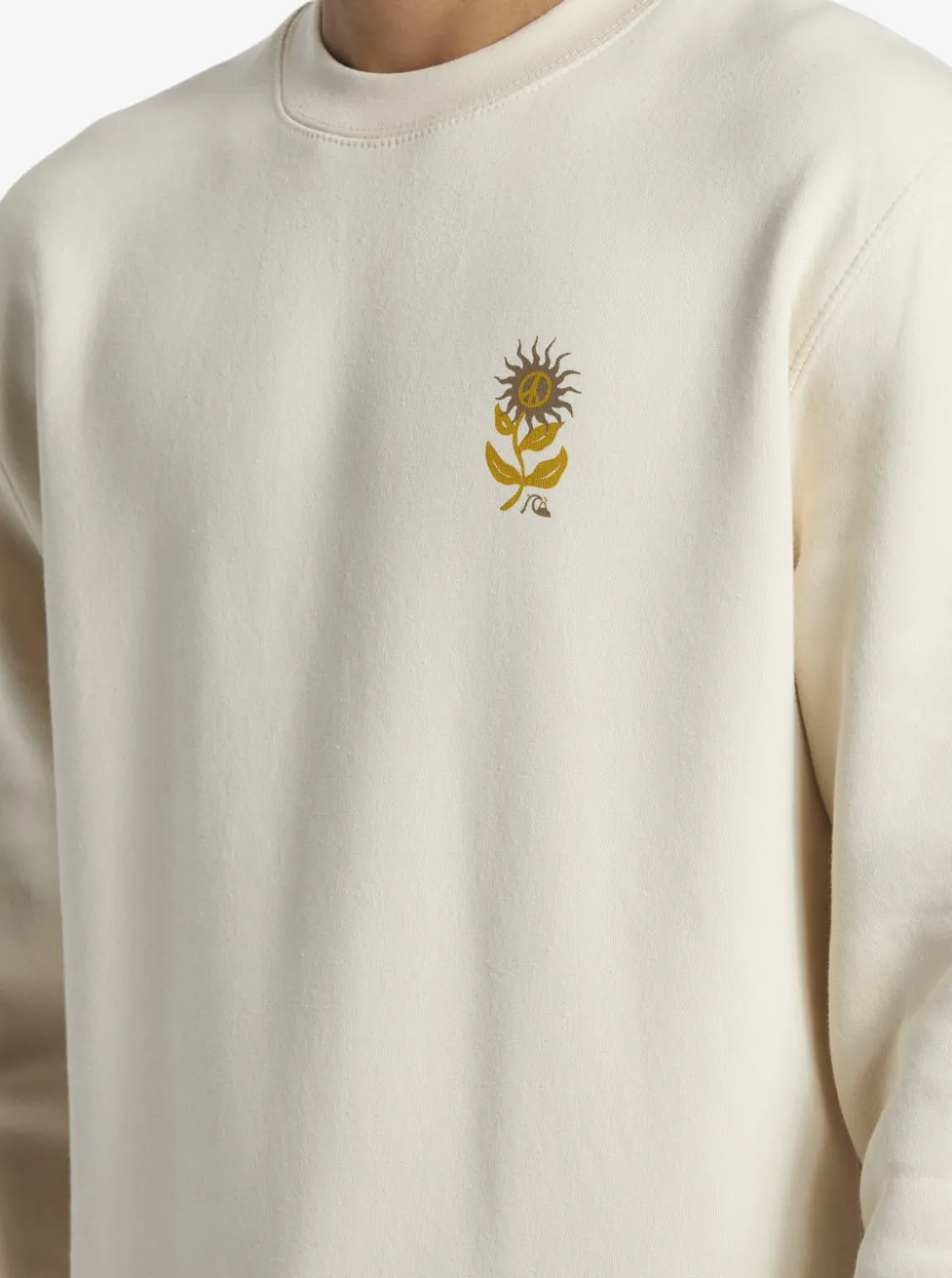 Discount Quiksilver E Peace Out Crew Neck Sweatshirt Birch