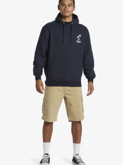 New Quiksilver E Rockin Hoodie Pullover Sweatshirt Midnight Navy