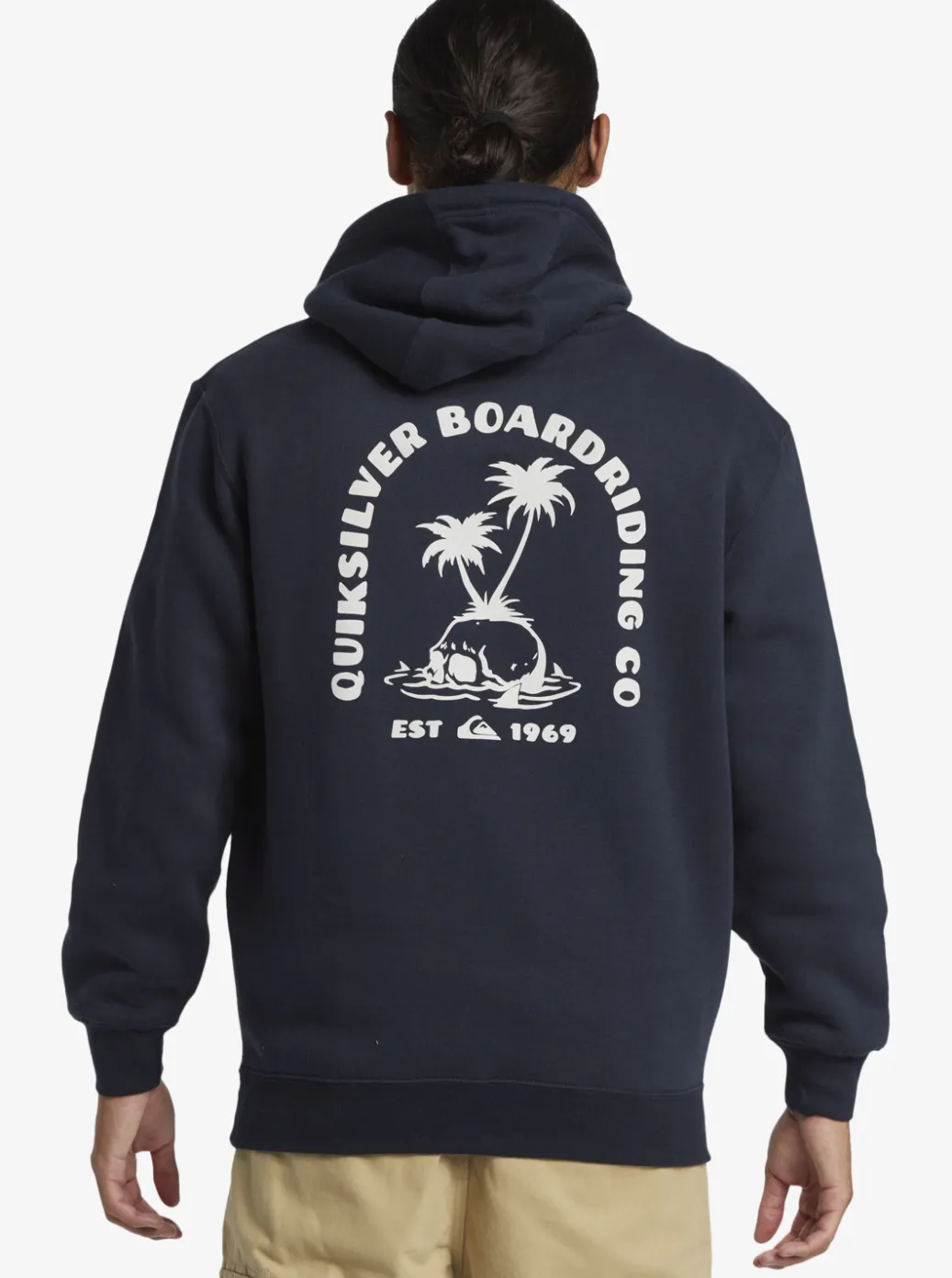 New Quiksilver E Rockin Hoodie Pullover Sweatshirt Midnight Navy