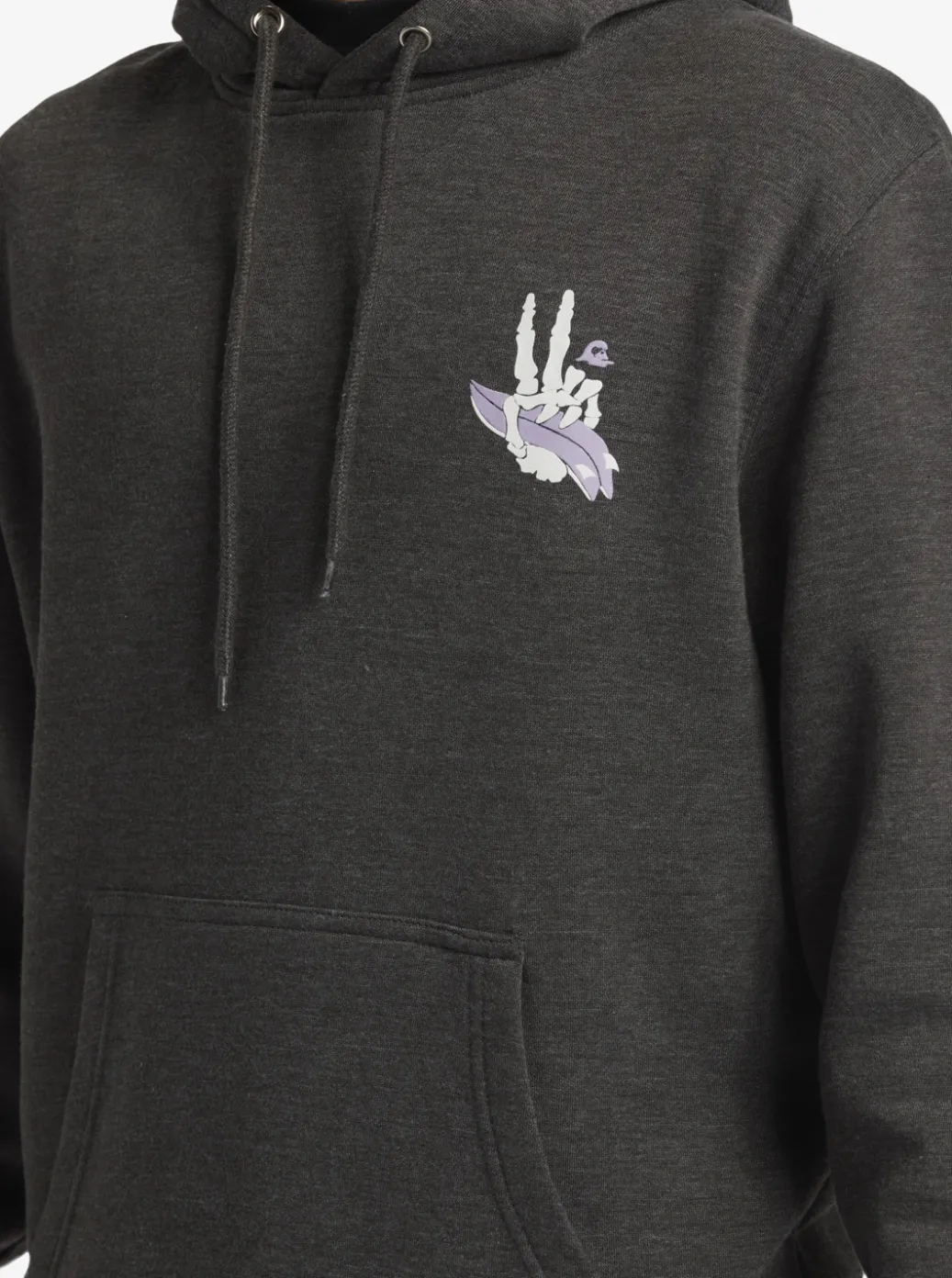 Hot Quiksilver E Rockin Hoodie Pullover Sweatshirt Charcoal Heather