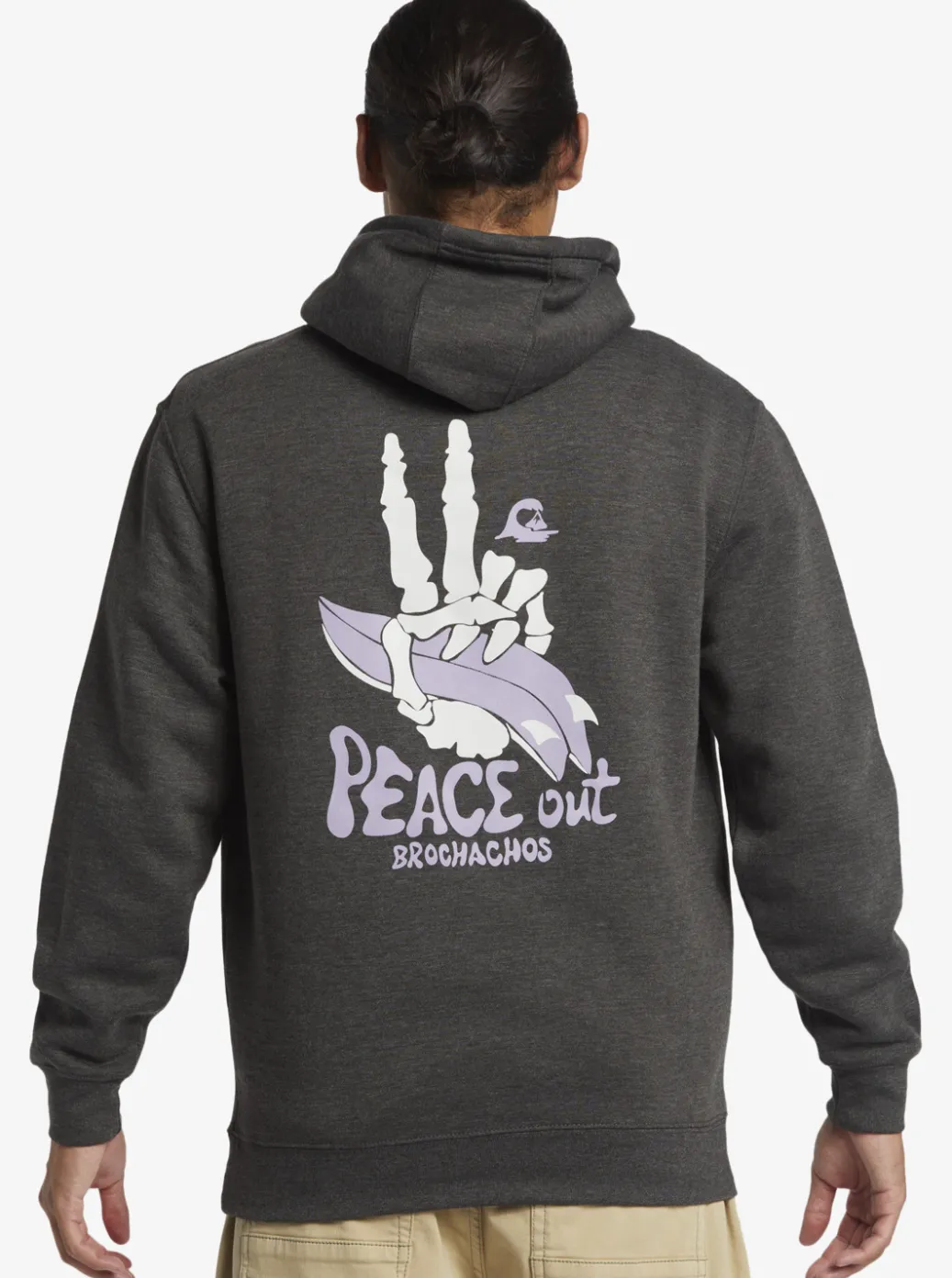 Hot Quiksilver E Rockin Hoodie Pullover Sweatshirt Charcoal Heather