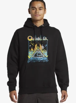 Best Sale Quiksilver E Rockin Hoodie Pullover Sweatshirt Black