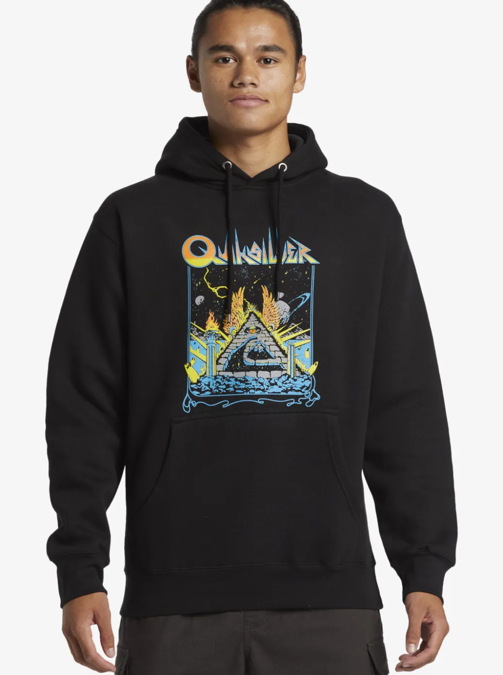 Best Sale Quiksilver E Rockin Hoodie Pullover Sweatshirt Black