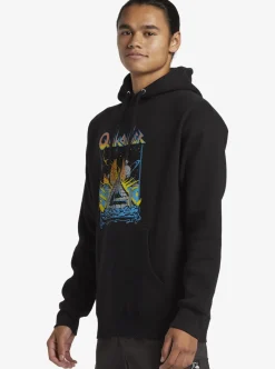 Best Sale Quiksilver E Rockin Hoodie Pullover Sweatshirt Black
