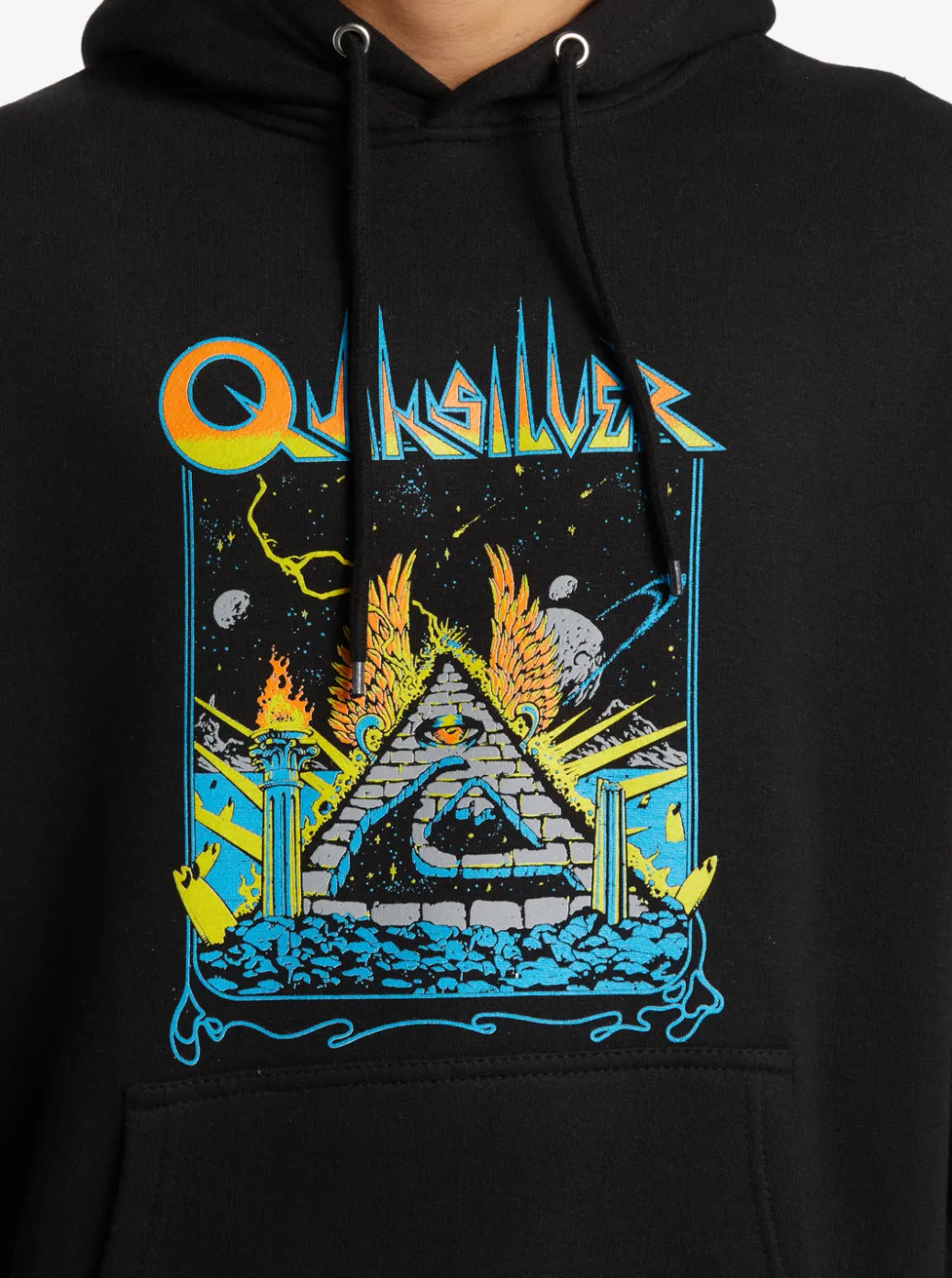 Best Sale Quiksilver E Rockin Hoodie Pullover Sweatshirt Black