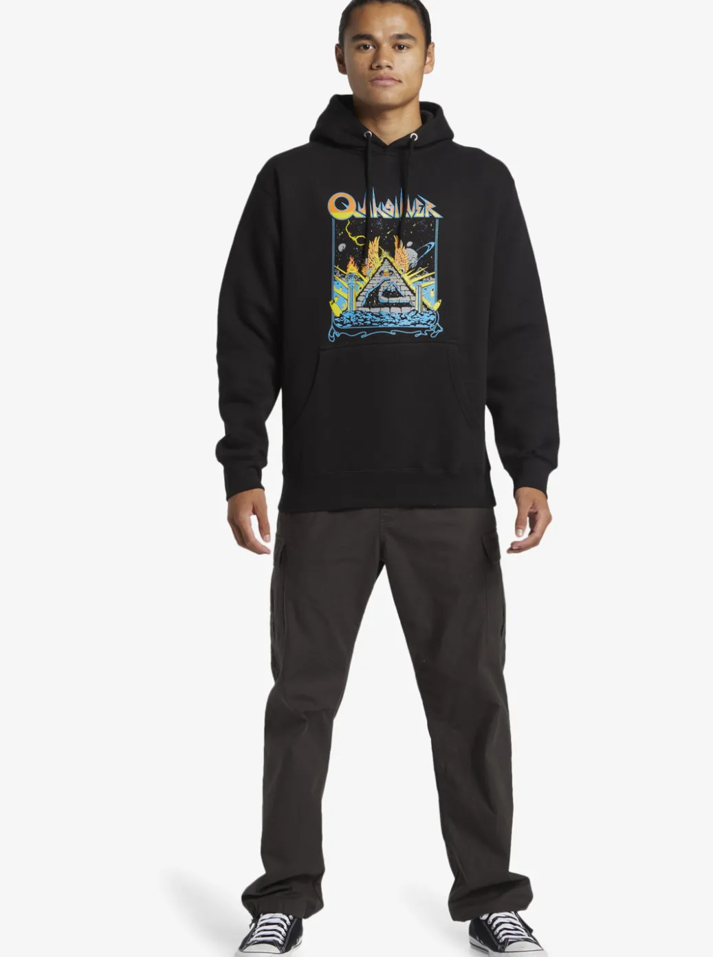 Best Sale Quiksilver E Rockin Hoodie Pullover Sweatshirt Black