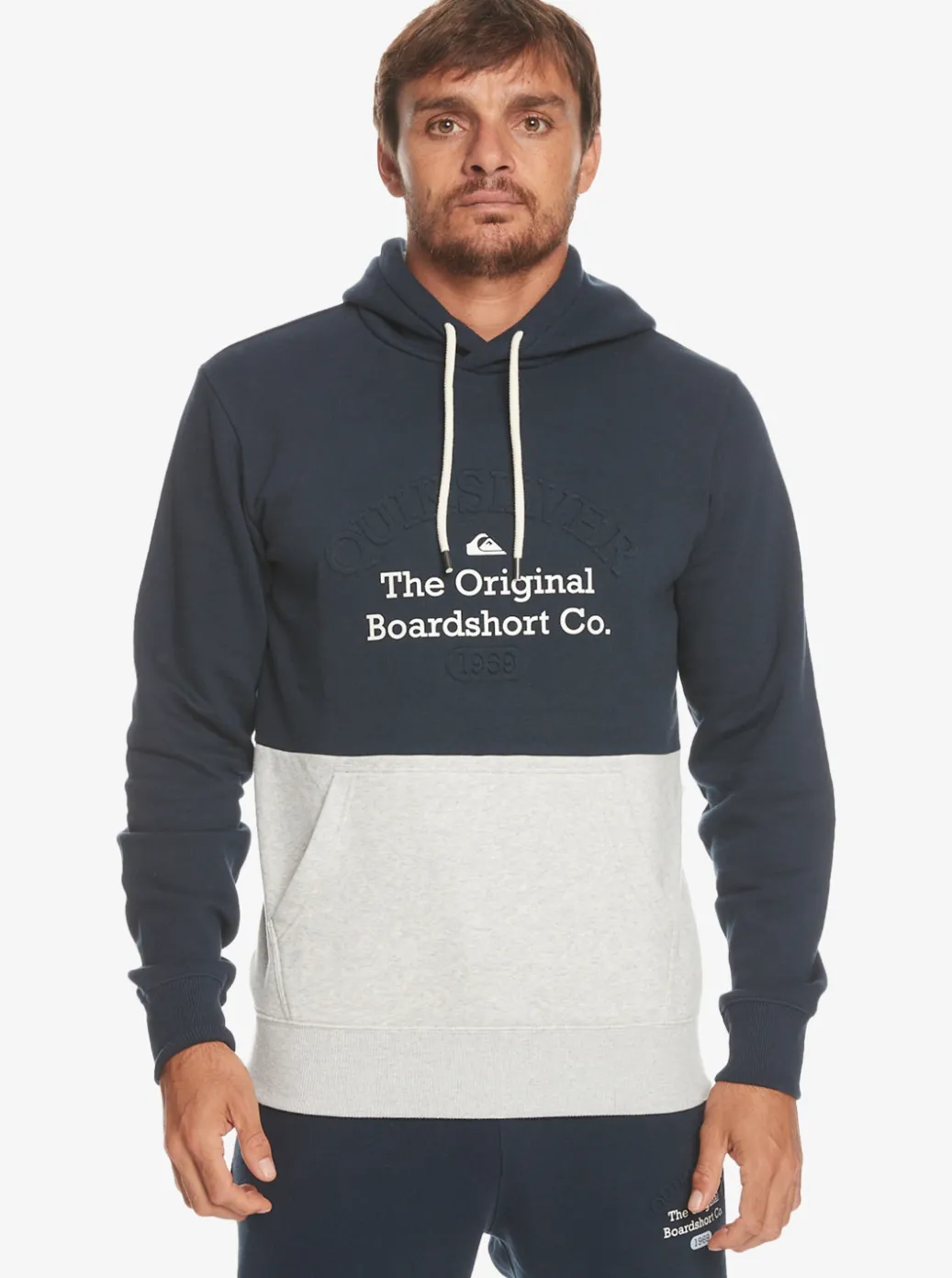 Shop Quiksilver Emboss Hoodie Navy Blazer