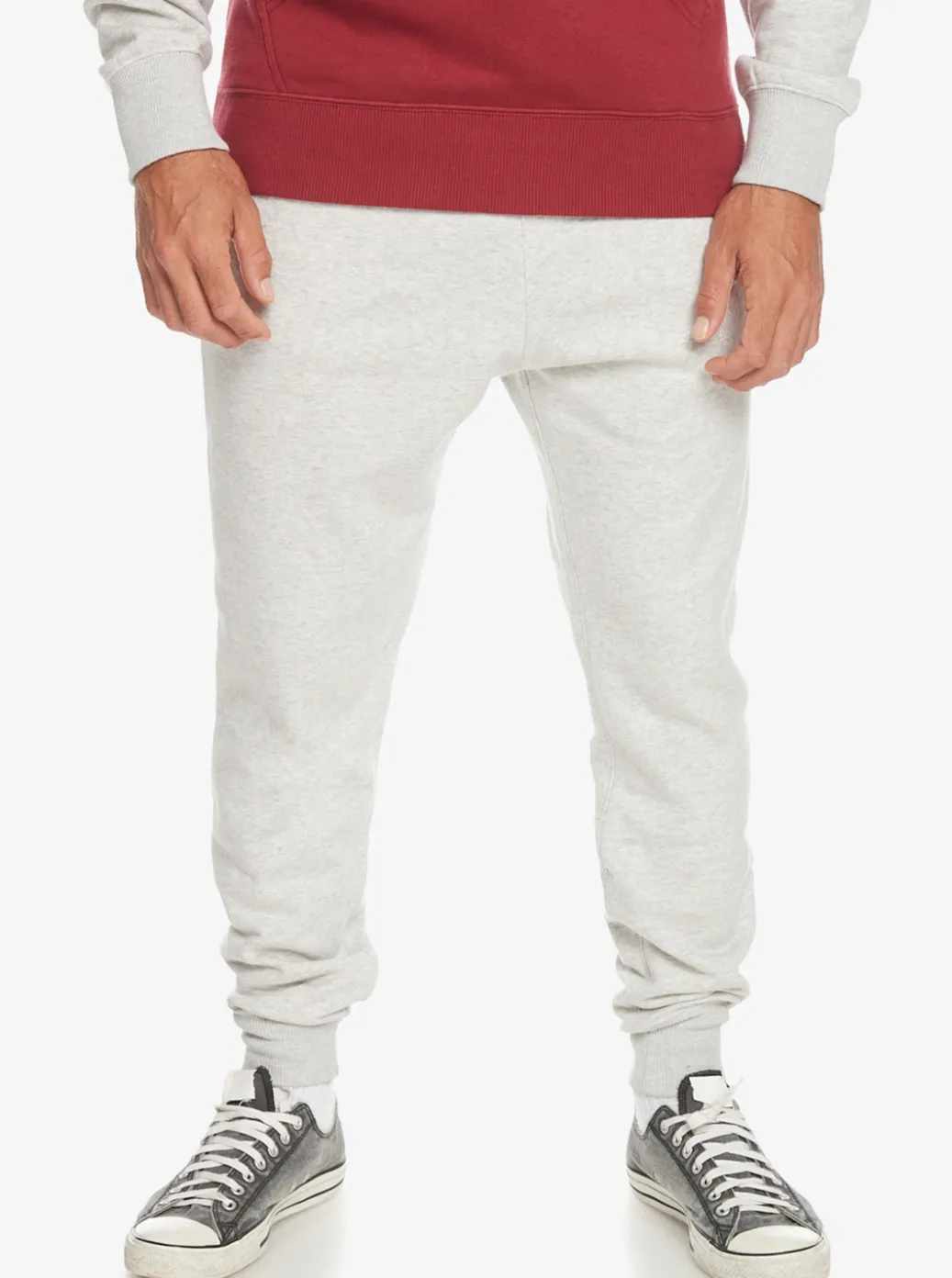 New Quiksilver Emboss Slim Joggers Light Grey Heather