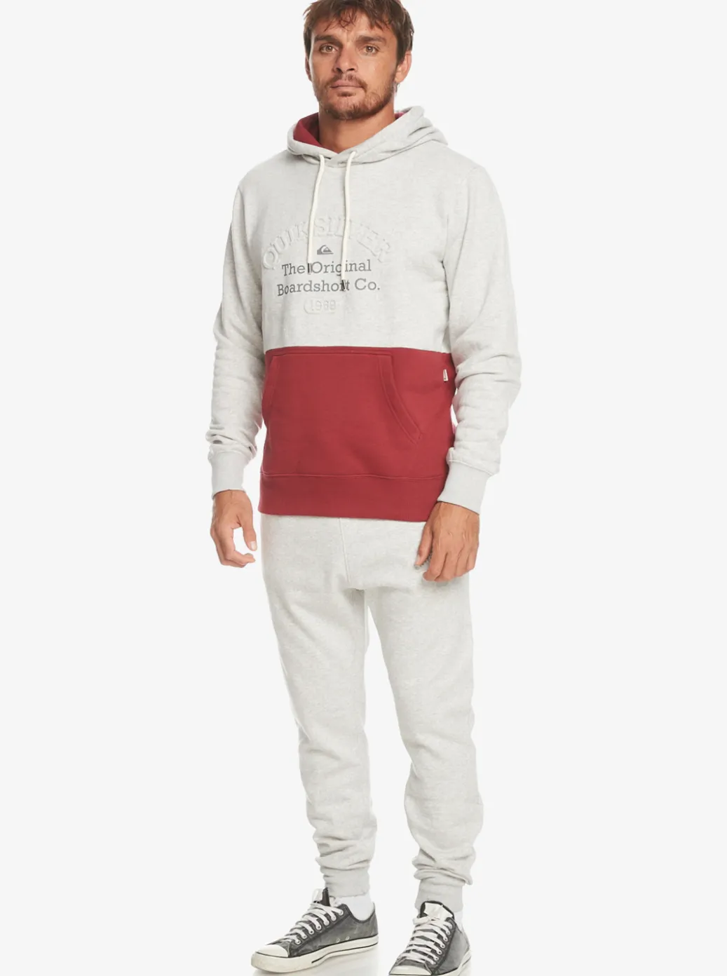 New Quiksilver Emboss Slim Joggers Light Grey Heather