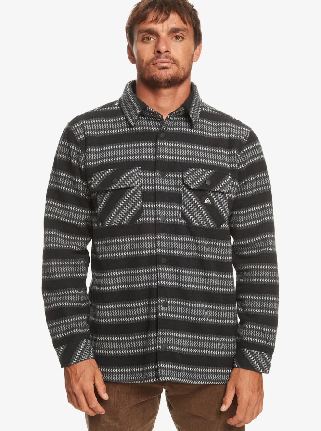 Flash Sale Quiksilver Epic Surf Days Fleece Overshirt Black Surf Days Stripe