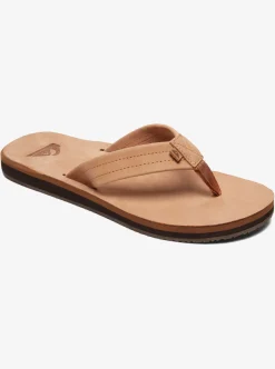 Flash Sale Quiksilver Erreka Leather Sandals Tan - Solid