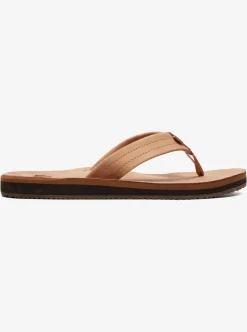 Flash Sale Quiksilver Erreka Leather Sandals Tan - Solid