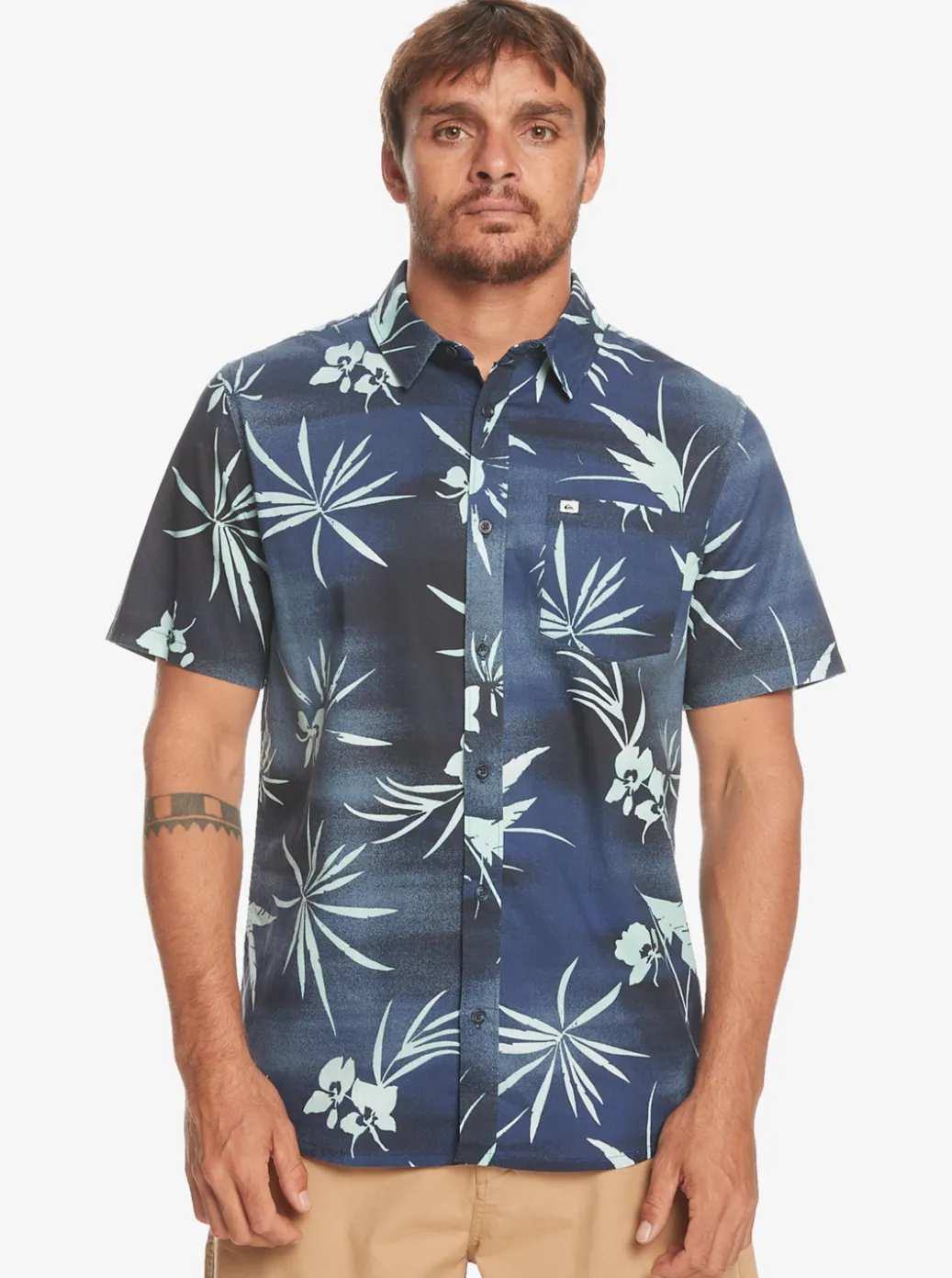 Shop Quiksilver Fade Out Short Sleeve Shirt Naval Academy Fade Out