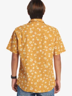 Fashion Quiksilver Future Hippie Short Sleeve Woven Shirt Mustard Future Hippy
