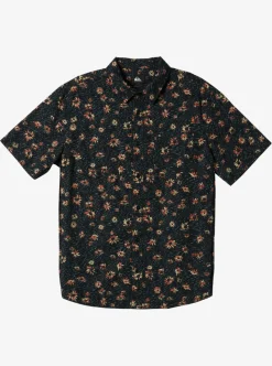 Clearance Quiksilver Future Hippie Short Sleeve Woven Shirt Black Future Hippy