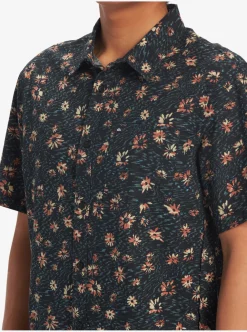 Clearance Quiksilver Future Hippie Short Sleeve Woven Shirt Black Future Hippy