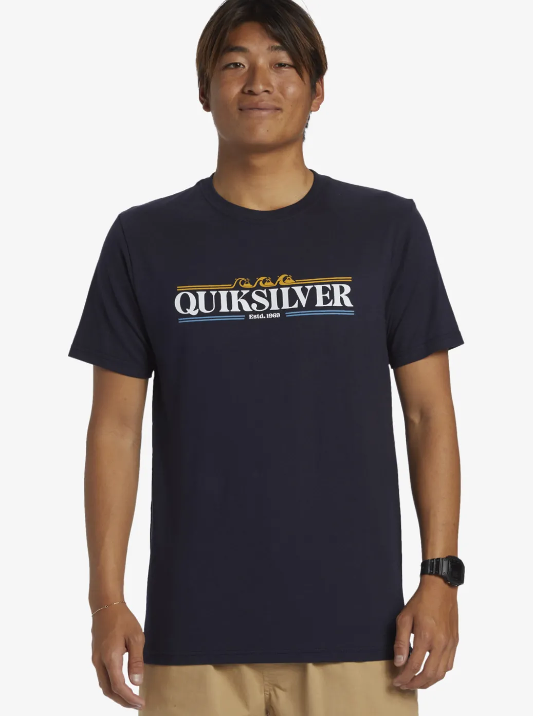 Fashion Quiksilver Gradient Lines T-Shirt Navy Blazer