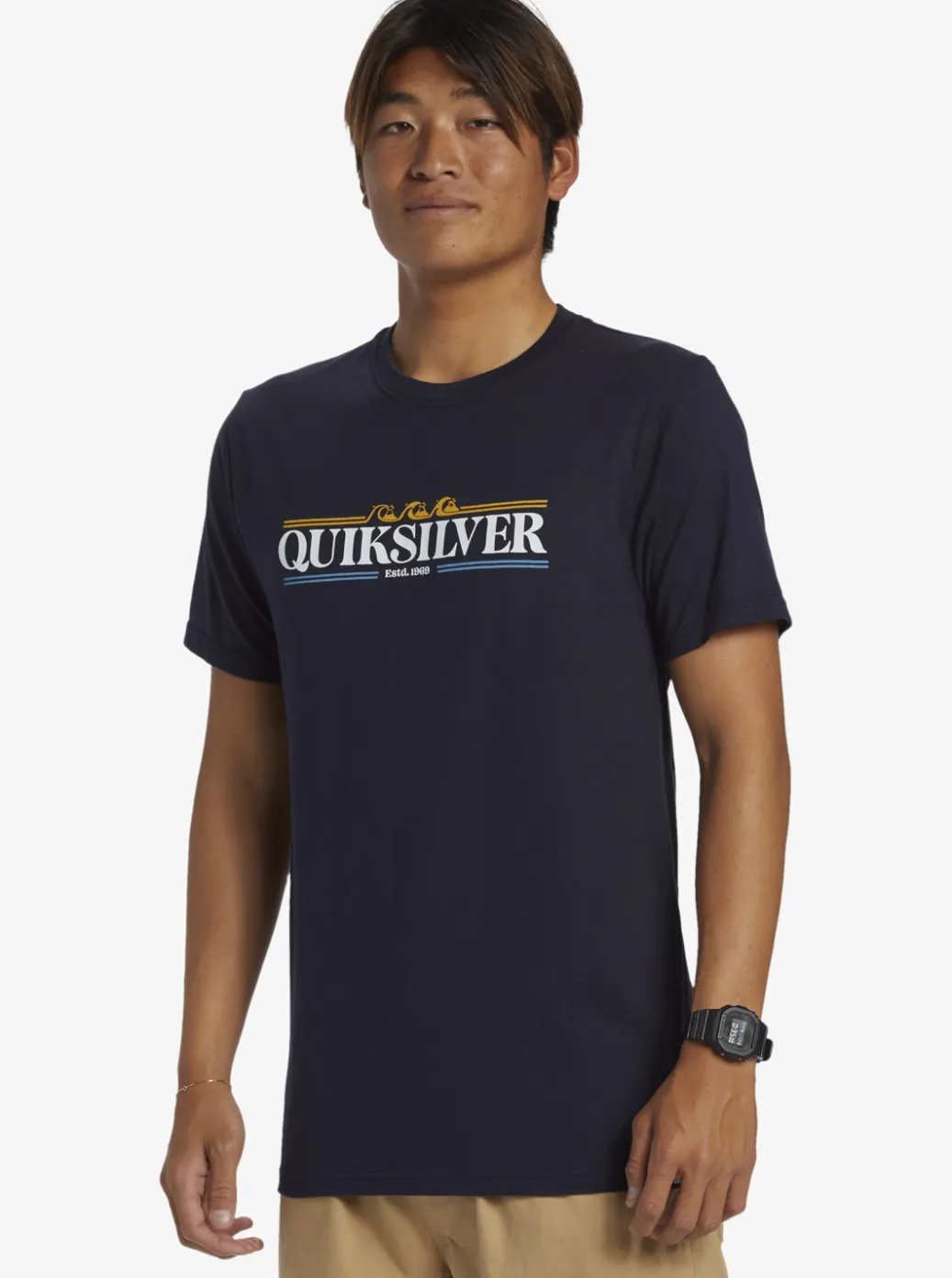 Fashion Quiksilver Gradient Lines T-Shirt Navy Blazer