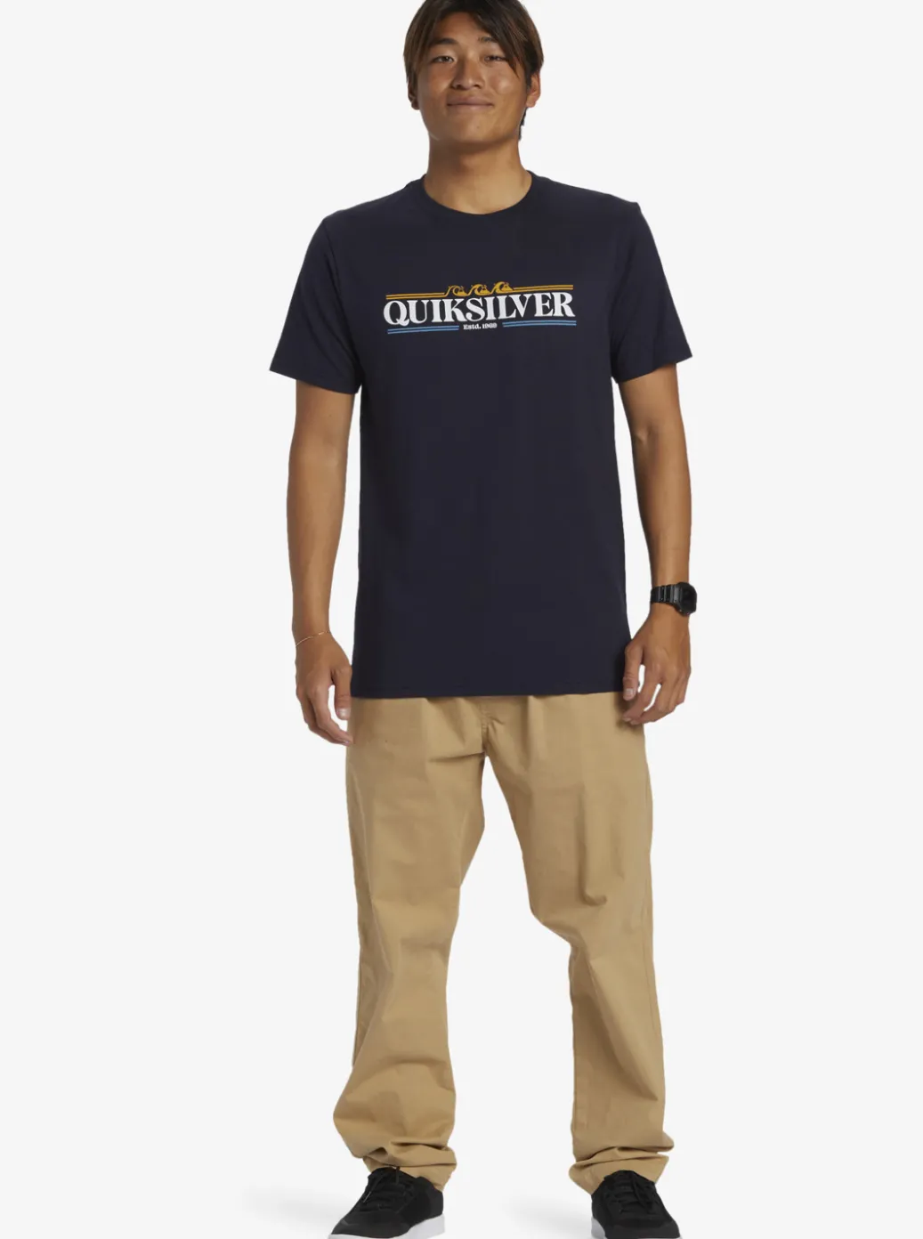 Fashion Quiksilver Gradient Lines T-Shirt Navy Blazer