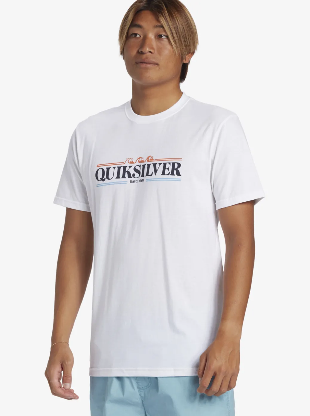 Clearance Quiksilver Gradient Lines T-Shirt White