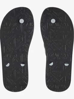 New Quiksilver Haleiwa Flip-Flops Black/Grey/Black