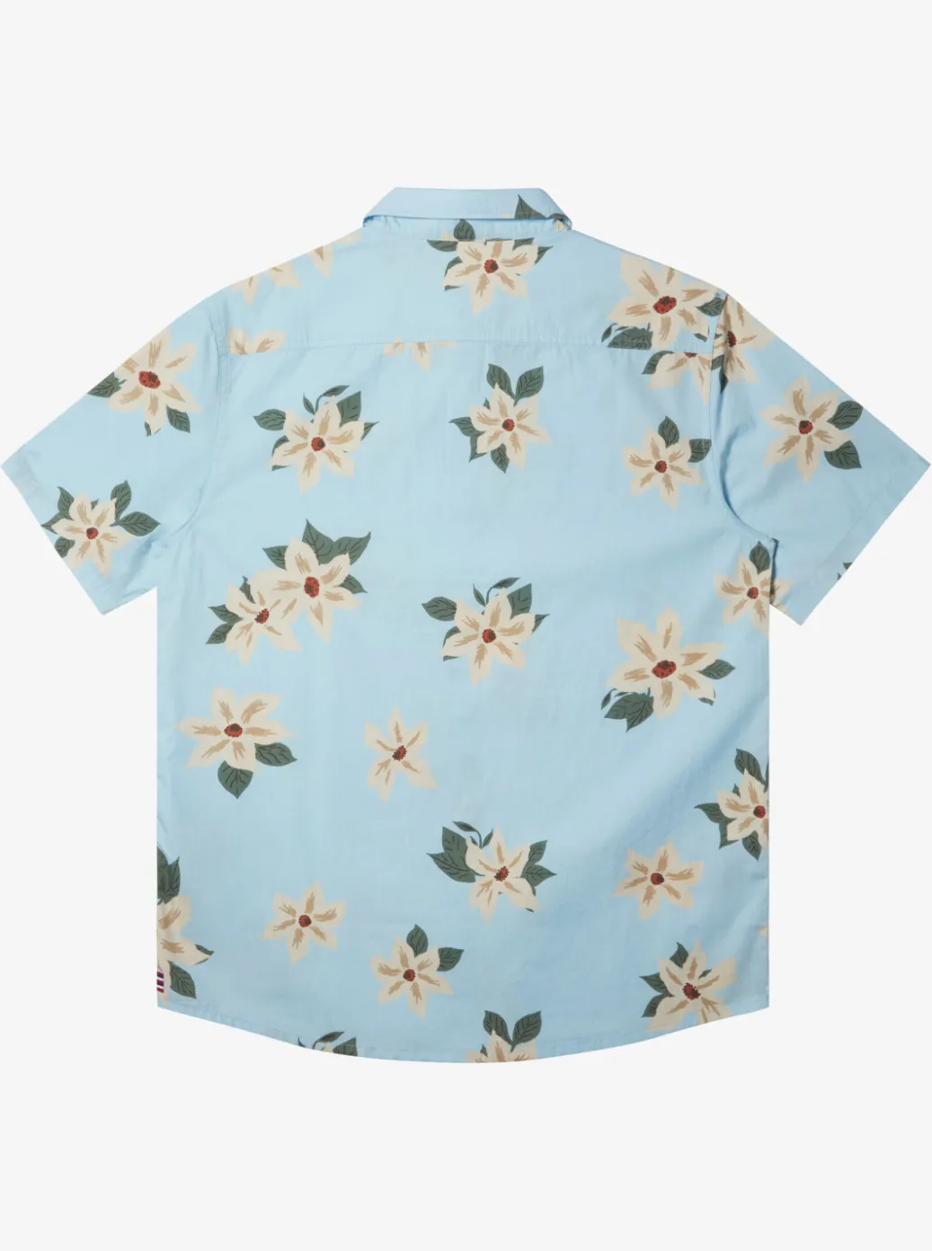 New Quiksilver Hawaii Lei Day Woven Hawaiian Shirt Sky Blue