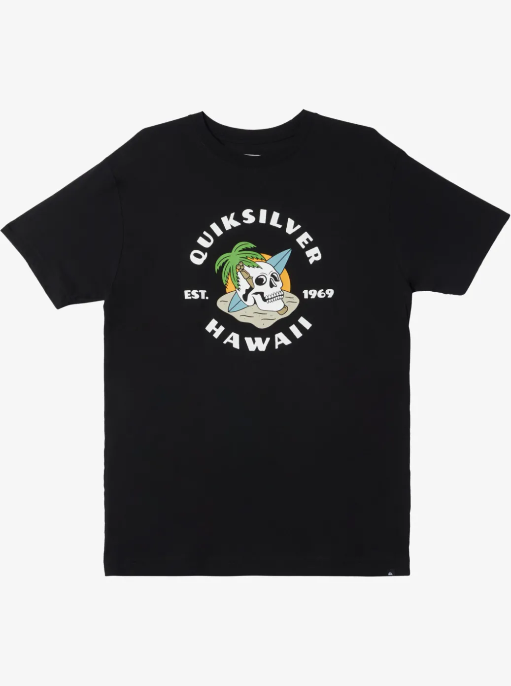 Store Quiksilver Hawaii Palm And Skull T-Shirt Black