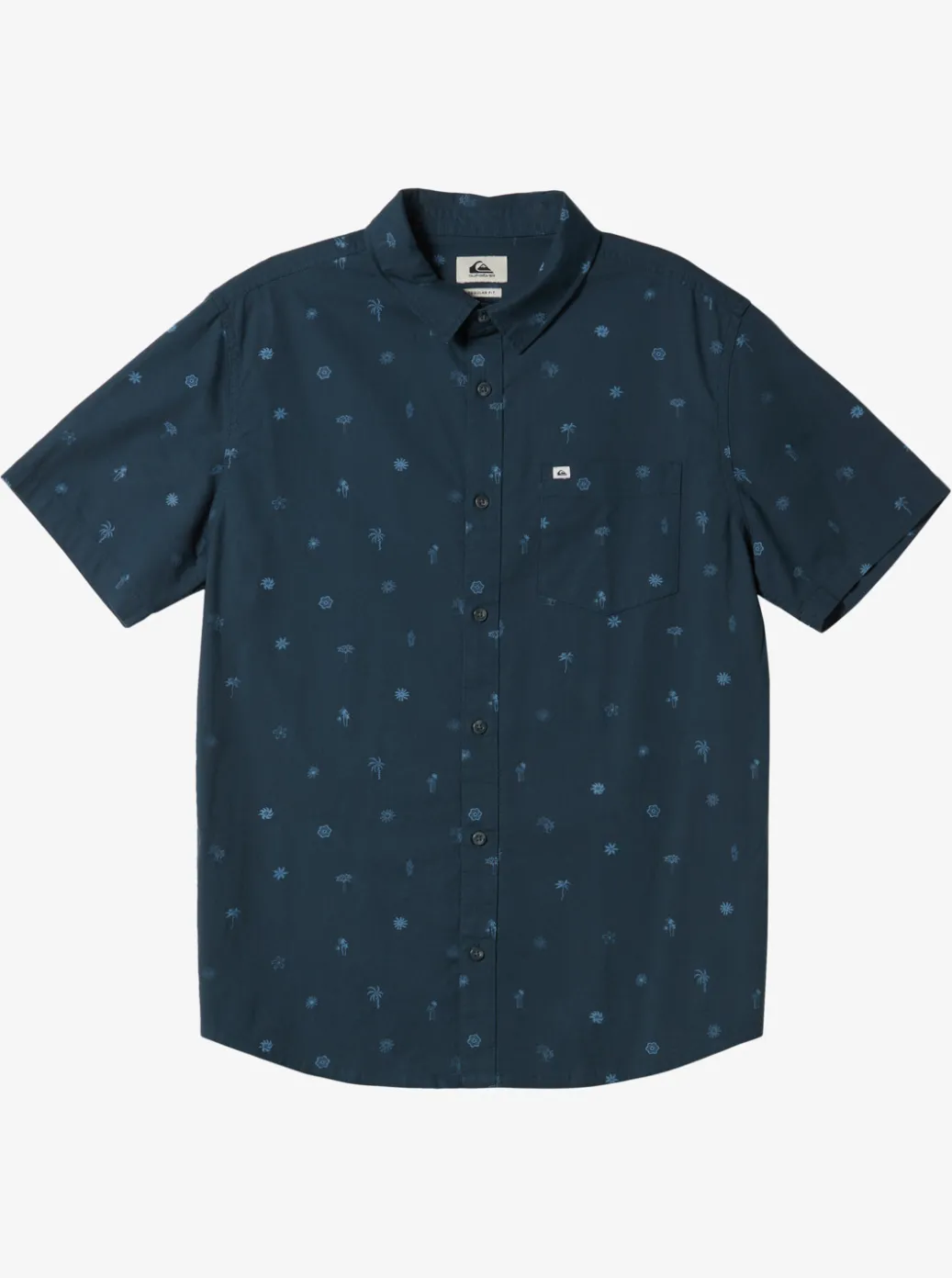 New Quiksilver Heat Wave Short Sleeve Woven Shirt Midnight Navy Heat Waves