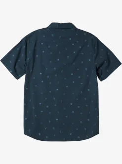 New Quiksilver Heat Wave Short Sleeve Woven Shirt Midnight Navy Heat Waves