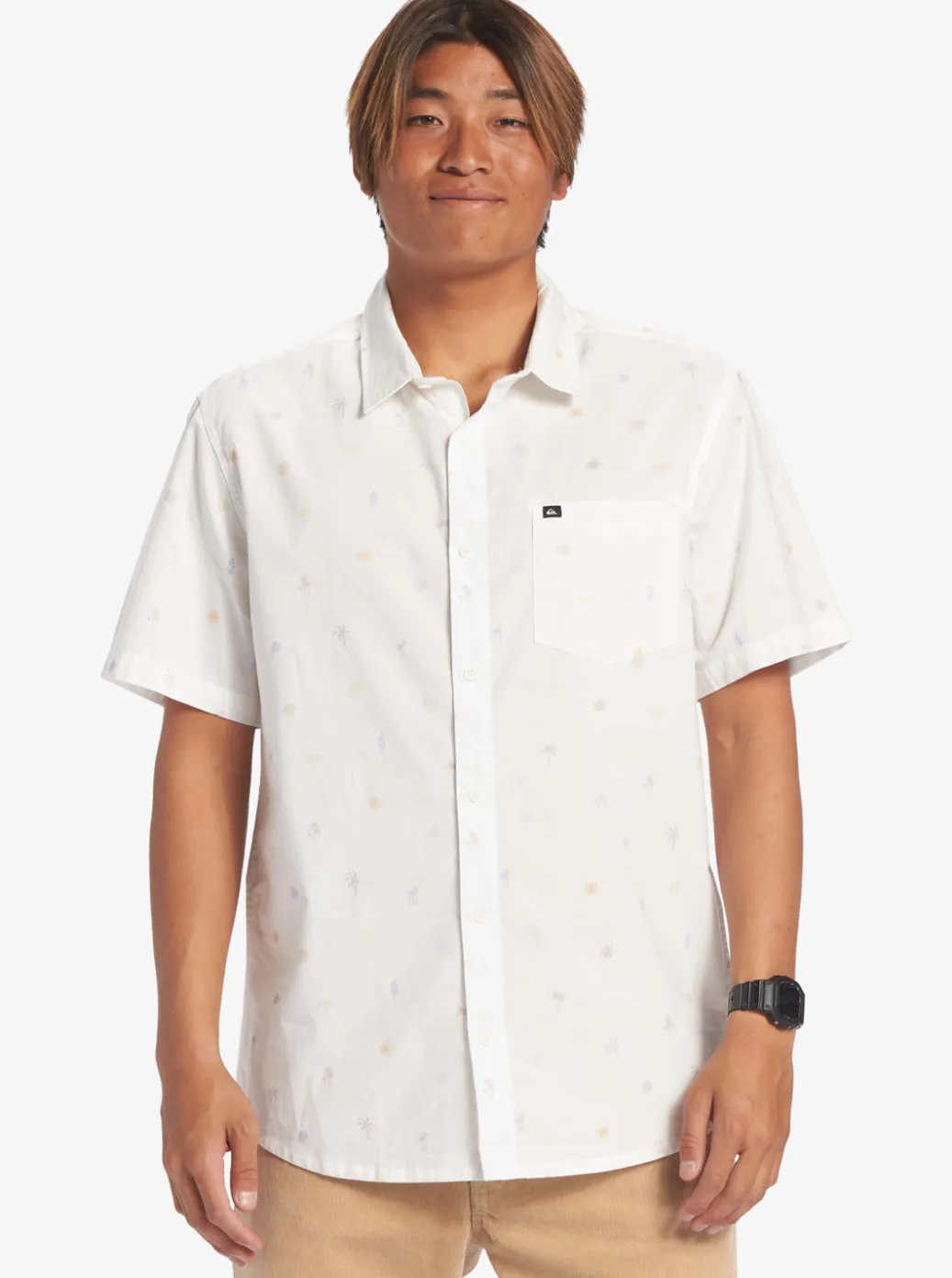 New Quiksilver Heat Wave Short Sleeve Woven Shirt Midnight Navy Heat Waves