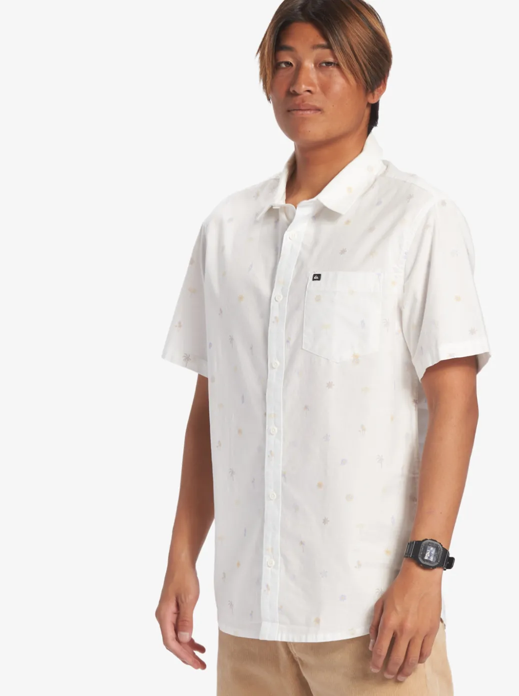 New Quiksilver Heat Wave Short Sleeve Woven Shirt Midnight Navy Heat Waves