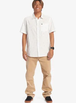 New Quiksilver Heat Wave Short Sleeve Woven Shirt Midnight Navy Heat Waves