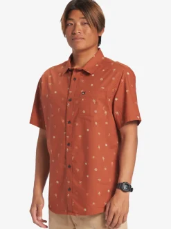 Best Quiksilver Heat Wave Short Sleeve Woven Shirt Baked Clay Heat Waves