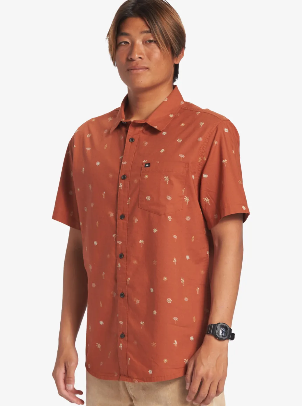 Best Quiksilver Heat Wave Short Sleeve Woven Shirt Baked Clay Heat Waves