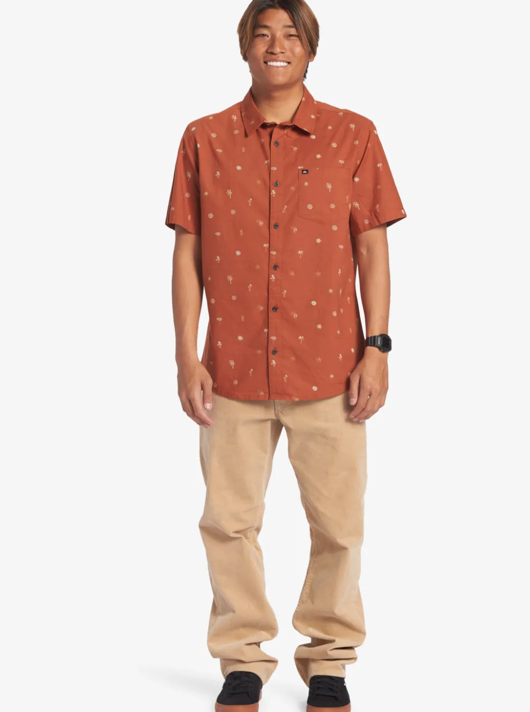 Best Quiksilver Heat Wave Short Sleeve Woven Shirt Baked Clay Heat Waves