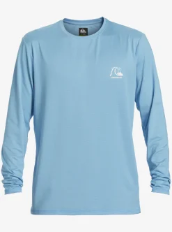 Fashion Quiksilver Heritage Heather Long Sleeve Upf 50 Surf Tee Azure Blue