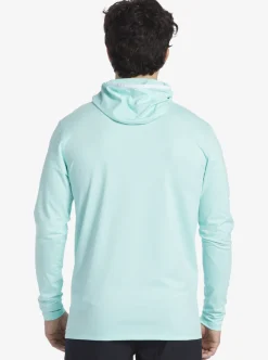 New Quiksilver Heritage Upf 50 Long Sleeve Surf Tee Sky Blue Heather