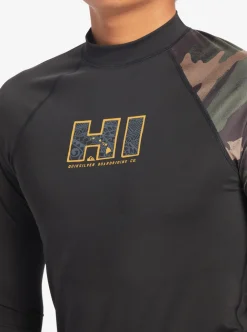 New Quiksilver Hi Island Rush Long Sleeve Upf 50 Rashguard Black