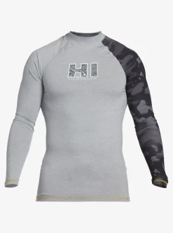 Discount Quiksilver Hi Island Rush Long Sleeve Upf 50 Rashguard Sleet Heather