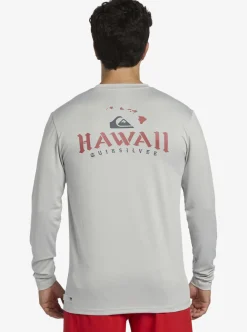 New Quiksilver Hi Royalty Surf Long Sleeve Upf 50 Surf T-Shirt Grey Violet