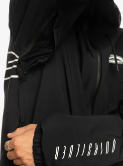 Cheap Quiksilver High In The Hood Technical Snow Jacket True Black