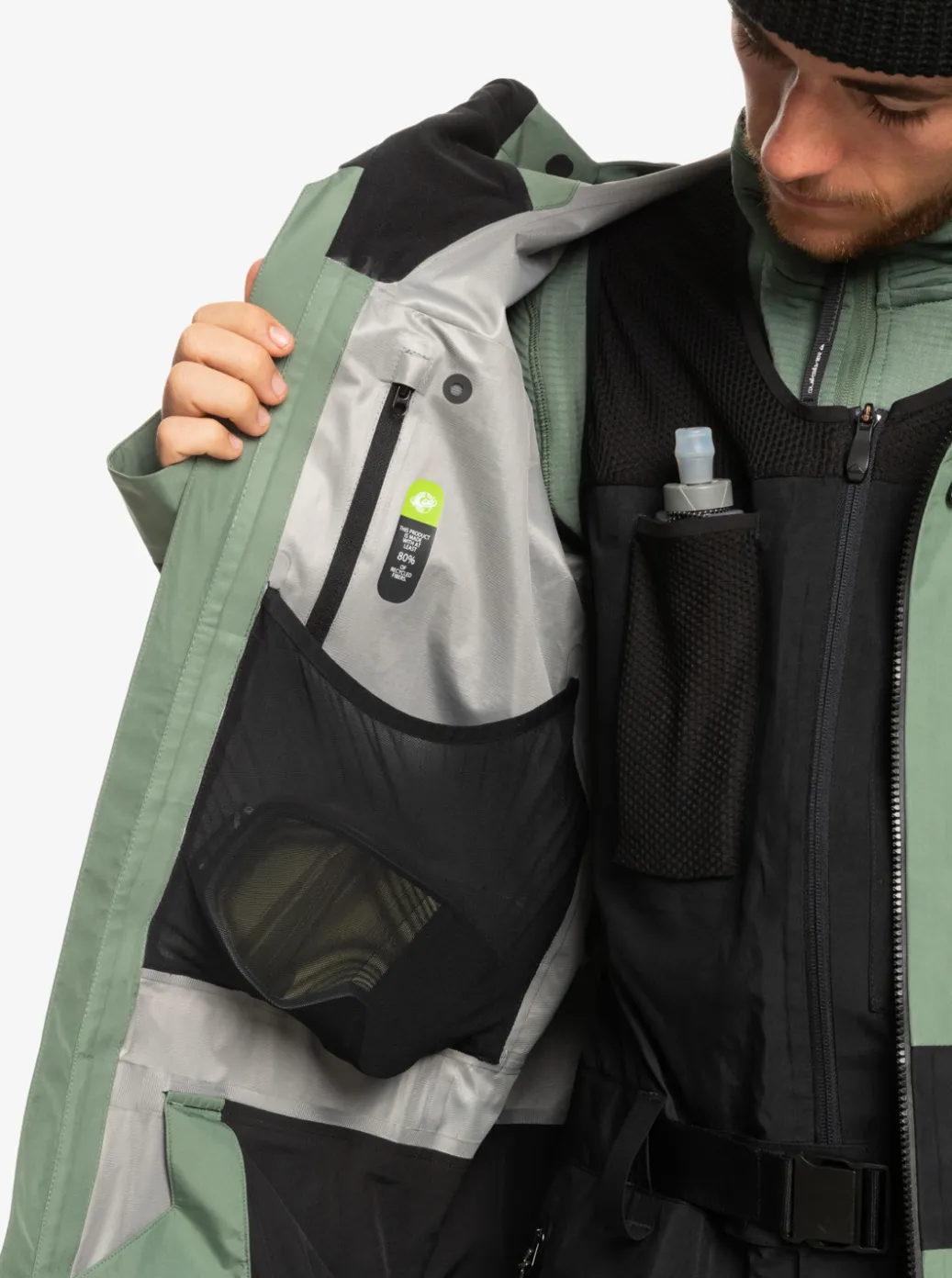 Hot Quiksilver Highline Pro Sammy Carlson 3L Gore-Tex® Technical Snow Jacket Laurel Wreath