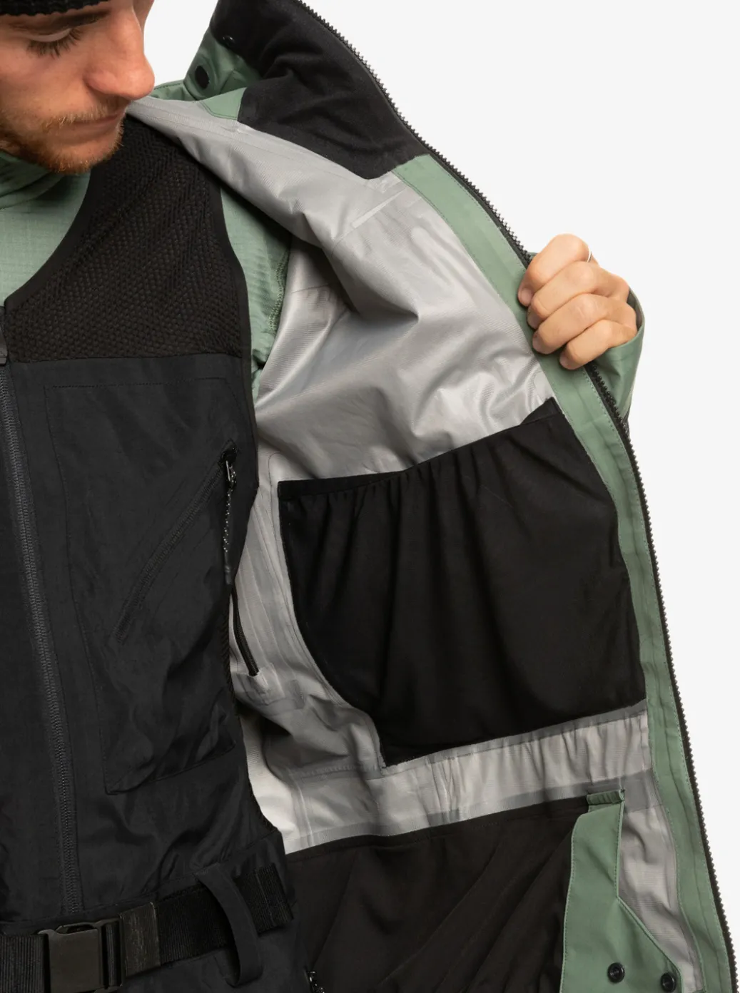 Hot Quiksilver Highline Pro Sammy Carlson 3L Gore-Tex® Technical Snow Jacket Laurel Wreath