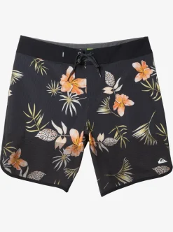 Fashion Quiksilver Highline Scallop 19" Boardshorts Black Tropical Floral Ss