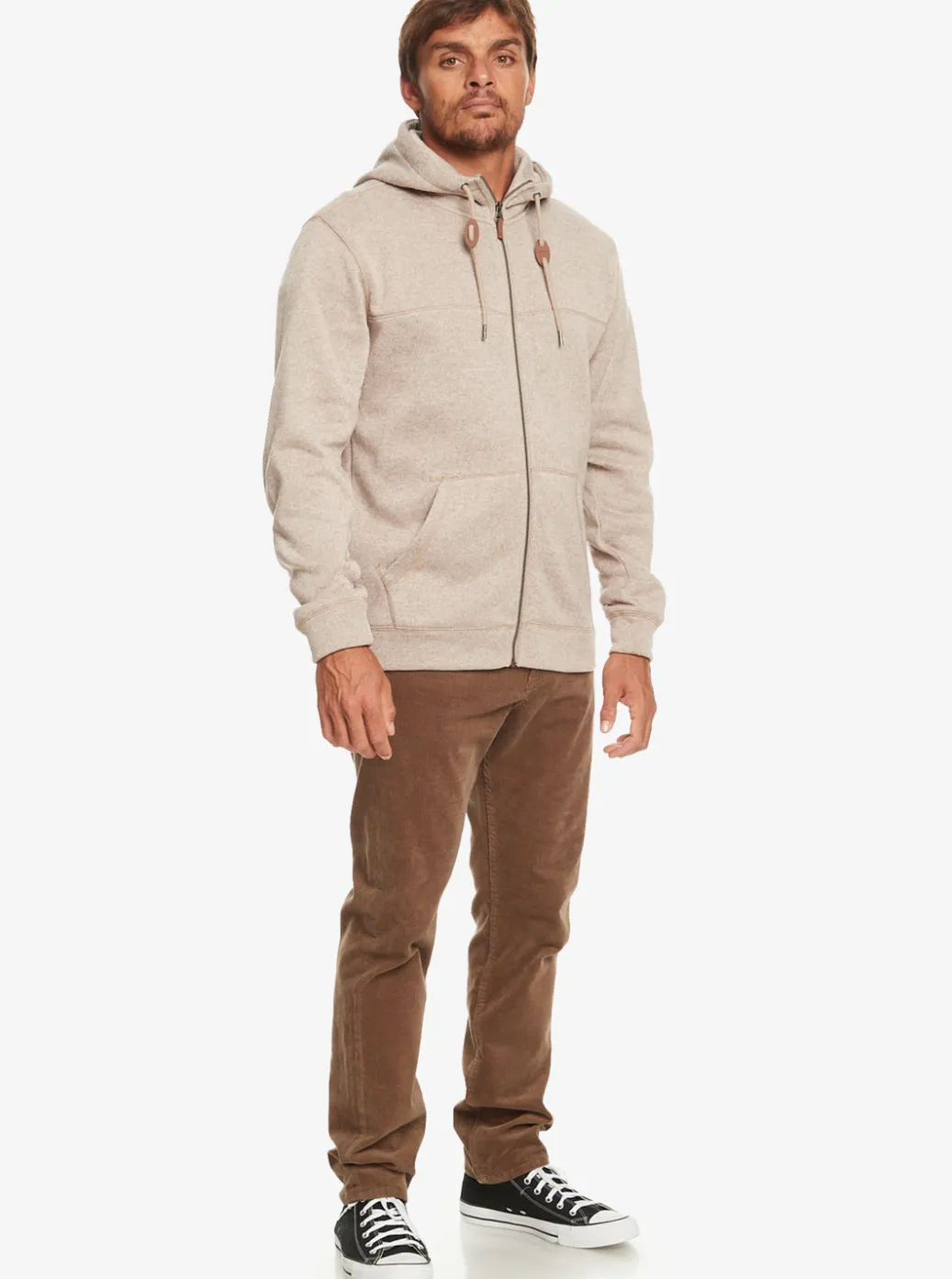 Discount Quiksilver Keller Zip-Up Hoodie Goat Heather