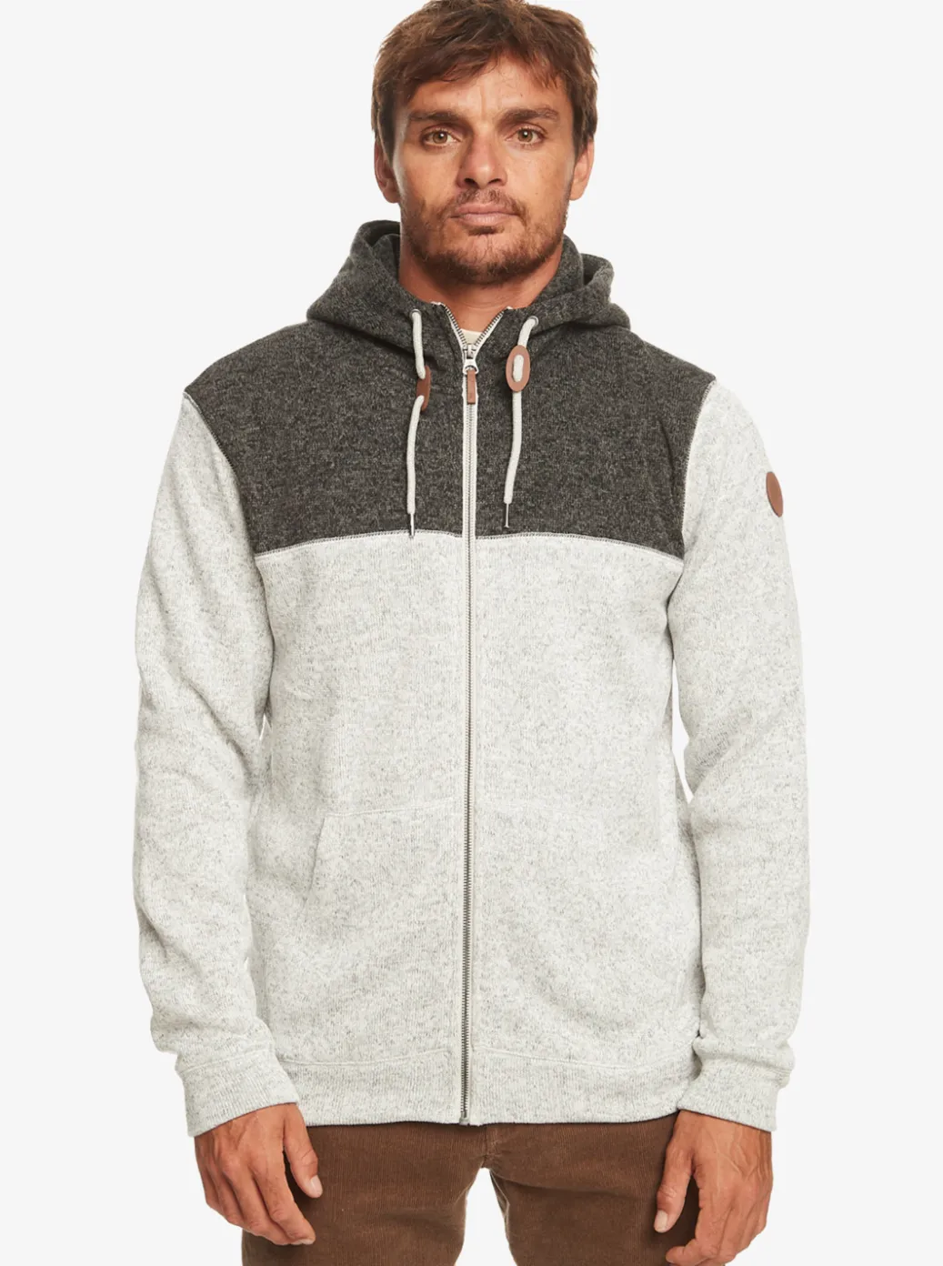 Shop Quiksilver Keller Zip-Up Hoodie Light Grey Heather