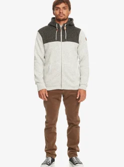 Shop Quiksilver Keller Zip-Up Hoodie Light Grey Heather
