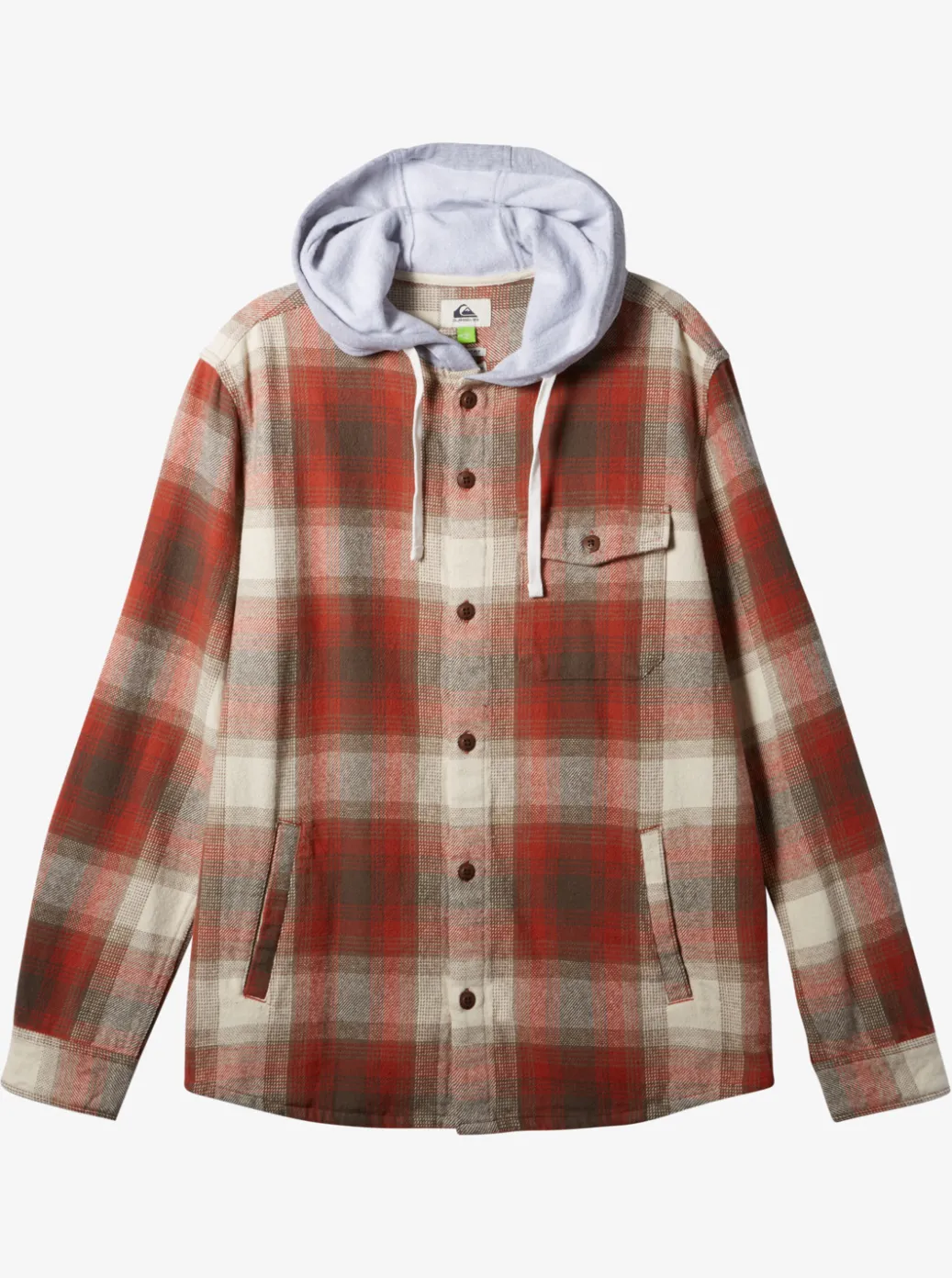 Clearance Quiksilver Kinloss Long Sleeve Hooded Shirt Baked Clay Kinloss