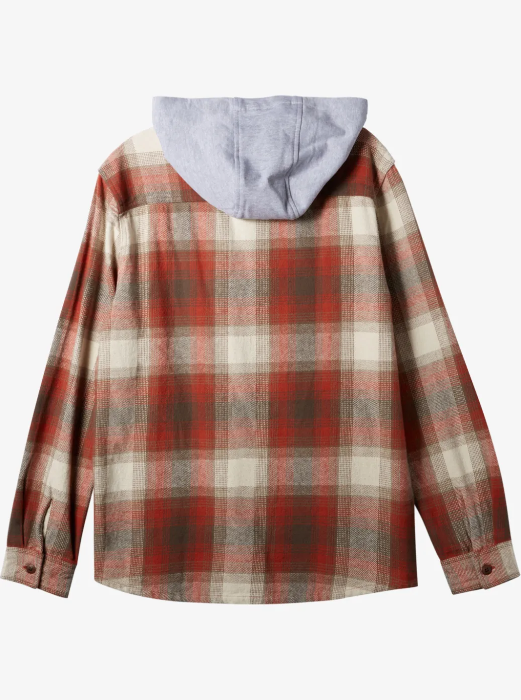 Clearance Quiksilver Kinloss Long Sleeve Hooded Shirt Baked Clay Kinloss